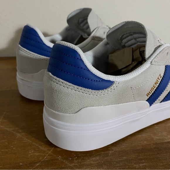 Size 9.5 - adidas Busenitz Vulc 2 Crystal White Royal Blue - Picture 6 of 10